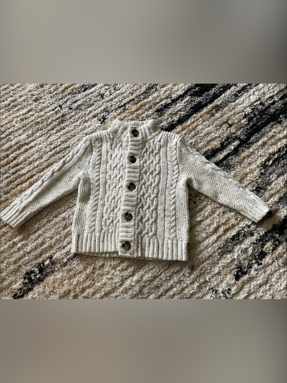 Cat & Jack Toddler Cream Cable-Knit Button Cardigan